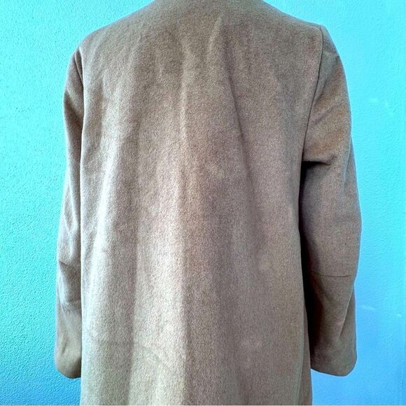 Denim &Co Tan Coat QVC Two Pockets V Neck SZ Small NWOT - Picture 6 of 14